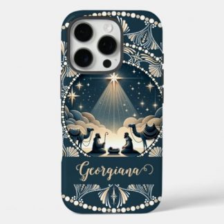 Custom Name Star of Wonder Nativity Dot Mandala iPhone 16 Pro Case