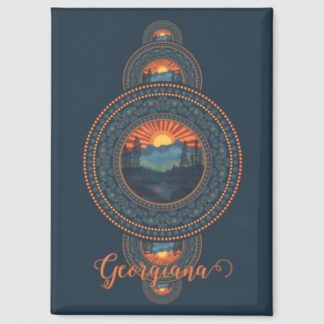 Custom Name Vintage Wilderness Ornamental Mandala Magnet