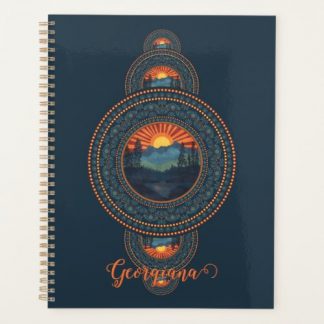Custom Name Vintage Wilderness Ornamental Mandala Planner