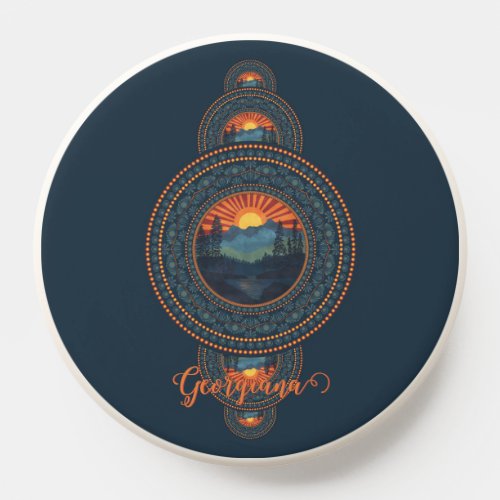 Custom Name Vintage Wilderness Ornamental Mandala PopSocket