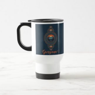 Custom Name Vintage Wilderness Ornamental Mandala Travel Mug
