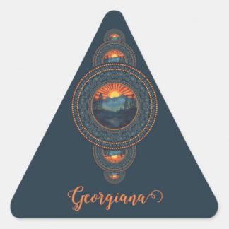Custom Name Vintage Wilderness Ornamental Mandala Triangle Sticker