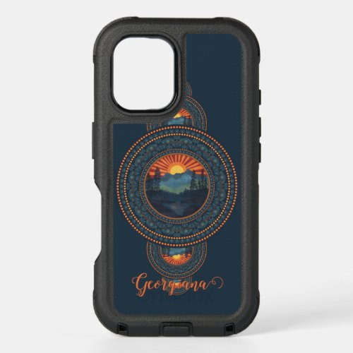 Custom Name Vintage Wilderness Ornamental Mandala iPhone 16 Case
