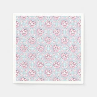 Cute Pastel Kawaii Bunny Dot Mandala Art Deco Fans Napkins