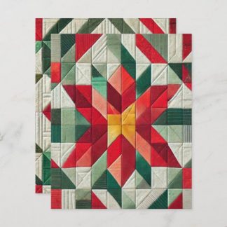 Geometric Patchwork Poinsettia Scrapbook Paper