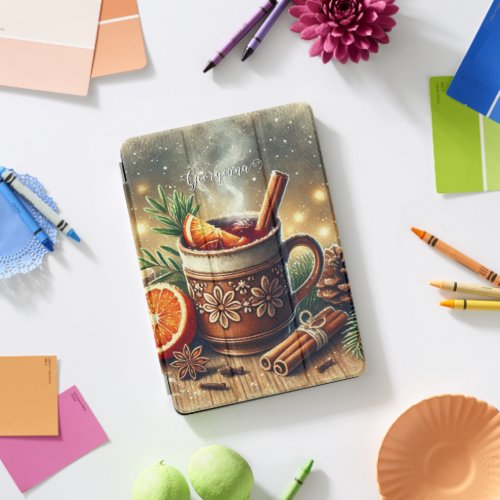 Personalized Vintage Christmas Market Mulled Wine iPad Pro Cover
