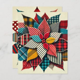 Pop Art Collage Poinsettia Scrapbook Paper