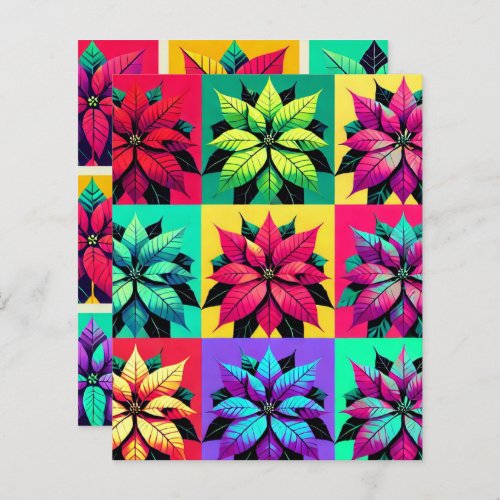 Pop Art Poinsettia Color Blocks Scrapbook Paper