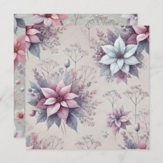 Printable Pink and Lavender Poinsettia Scrapbook Invitation