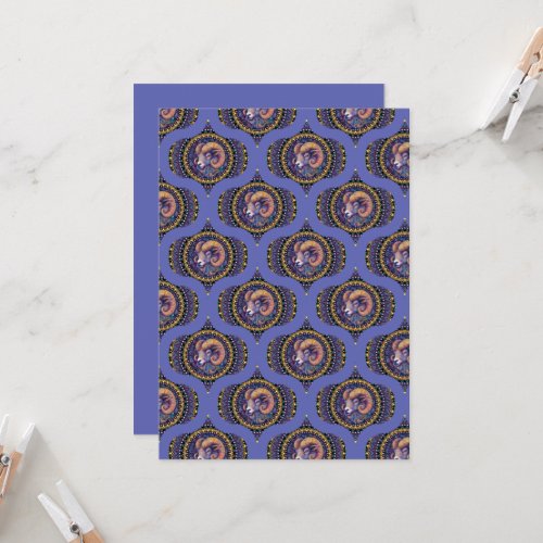 Printable Retro Whimsical Aries Astrology Mandala Invitation
