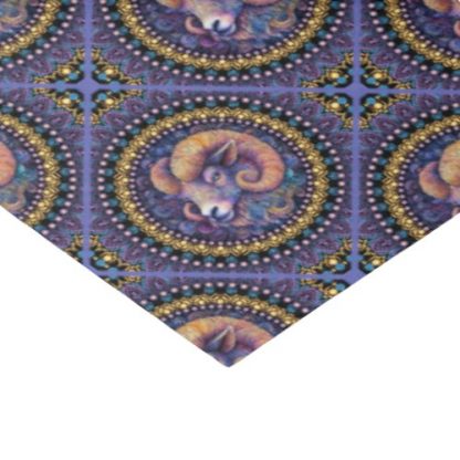 Whimsical Aries Astrology Mandala Geometric Tile Tissue Paper