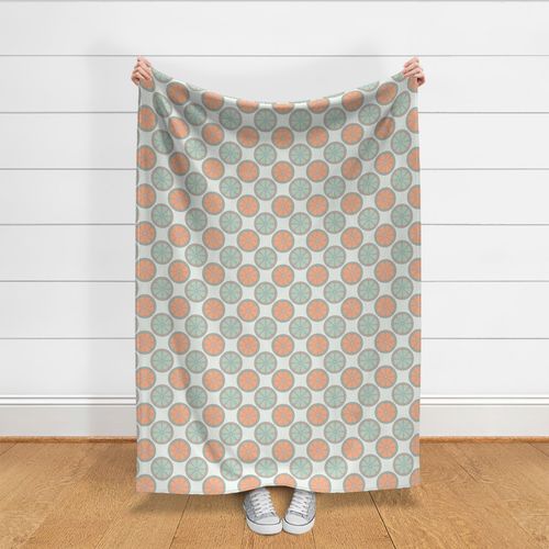 6” Retro Citrus Sunset on Sea Polka Dot Mandala - Small