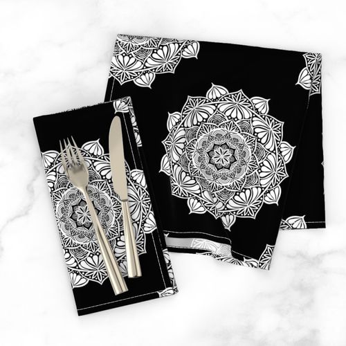 12” Monochrome Mandala Polka Dot - Medium