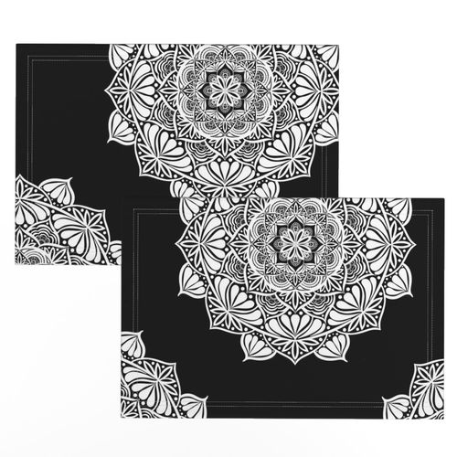 24” Monochrome Mandala Polka Dot - Large