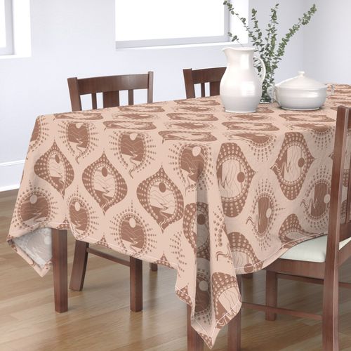 Medium Mocha Minimalist Landscape Relaxed Elegance Mandala Patchwork Ogee