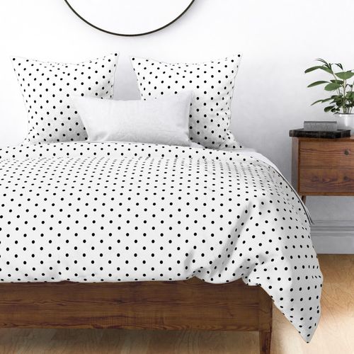 Minimalist White and Black Classic Elegance Polka Dot Pattern