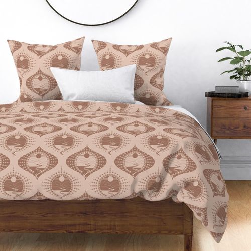Medium Mocha Minimalist Landscape Relaxed Elegance Mandala Patchwork Ogee