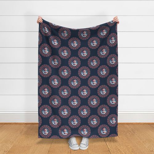 Medium Cute Kawaii Christmas Fox Classic Polka Dot Mandala Festive Floral