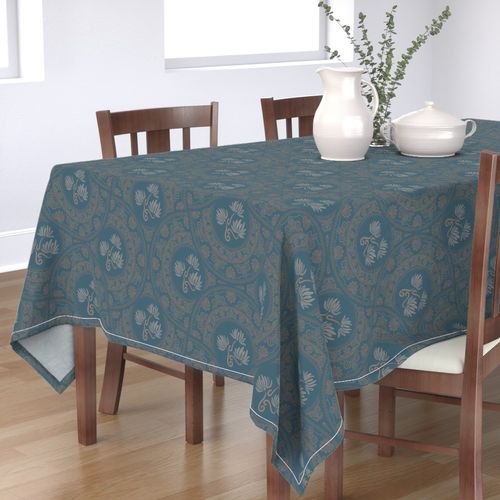 Large Tapestry Mocha Rococo Pantone Subtle Contrasts Art Deco Fans