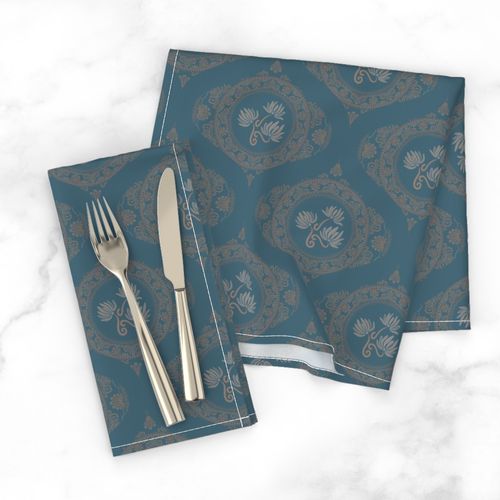 Small Tapestry Mocha Rococo Pantone Subtle Contrasts Ogee Damask