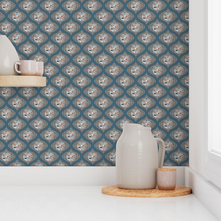 Ditsy Abstract Accent Pantone Subtle Contrasts Dot Mandala Ogee Damask