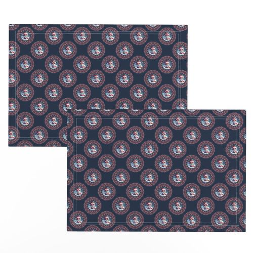 Ditsy Cute Kawaii Christmas Fox Classic Polka Dot Mandala Festive Floral