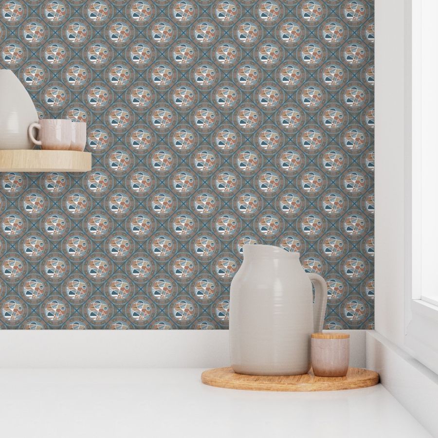 Ditsy Abstract Accent Pantone Subtle Contrasts Dot Mandala Diamond Tile