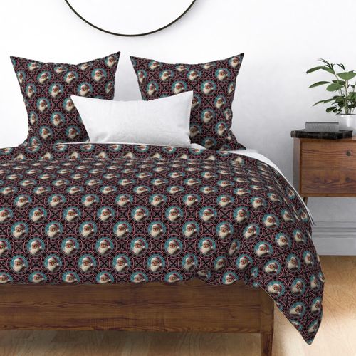 Small Retro Santa Dot Mandala Diamond Tile