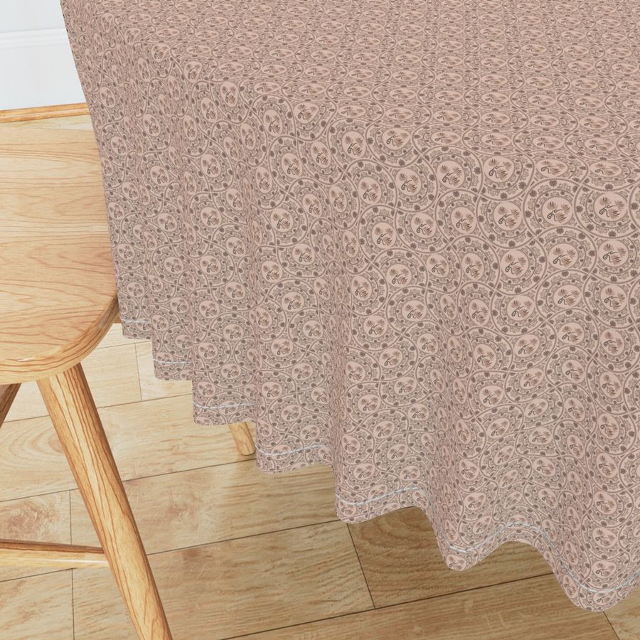 Ditsy Mocha Rococo Revival Pantone Relaxed Elegance Art Deco Fans