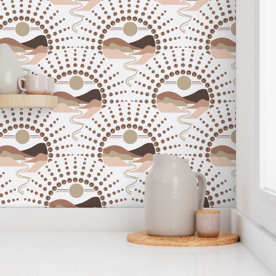 Medium Pantone Relaxed Elegance Minimalist Mandala Art Deco Scallop
