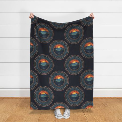 Large Vintage Wilderness Polka Dot Mandala