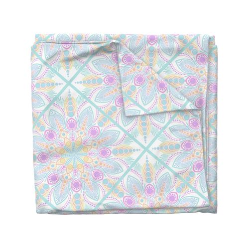 Large Pastel Rainbow Ice Cream Sundae Diamond Tile Mandala