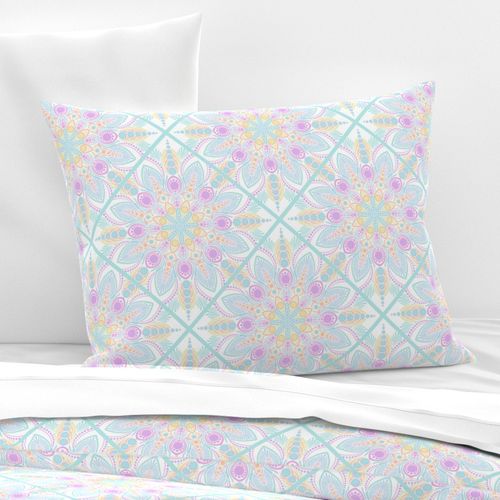Medium Pastel Rainbow Ice Cream Sundae Diamond Tile Mandala