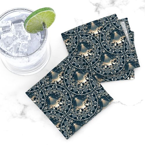Small Star Of Wonder Dot Mandala Art Deco Fans