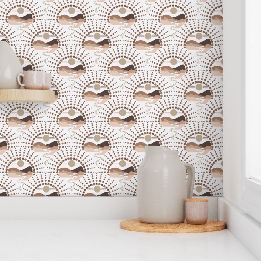 Small Pantone Relaxed Elegance Minimalist Mandala Art Deco Scallop
