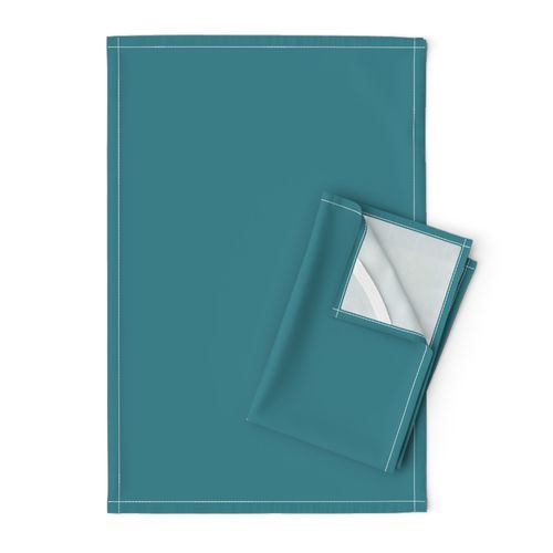 Teal Blue Retro Santa Matching Solid