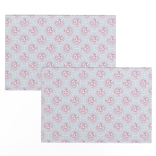 Small Cotton Candy Kawaii Bunny Dot Mandala Art Deco Fans