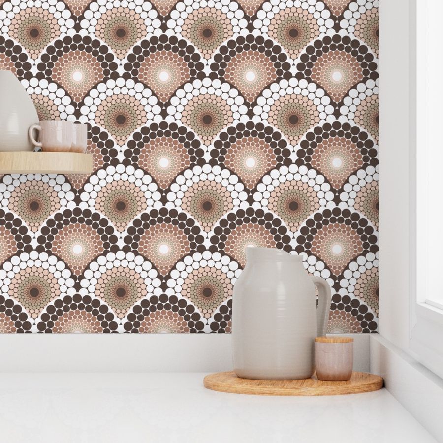 Small Radiant Pantone Relaxed Elegance Mandala Art Deco Scallop Stripes
