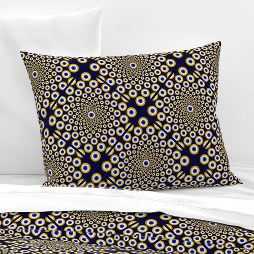 Medium We Are Watching You Navy And Gold Diamond Tile