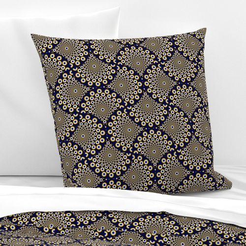 Medium We Are Watching You Navy And Gold Art Deco Fans