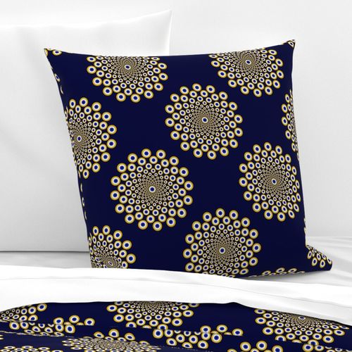 Medium We Are Watching You Navy And Gold Polka Dots