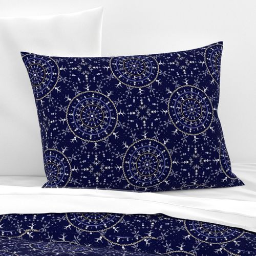 Medium Ditsy Winter Snow Angels Snowmen And Snowflakes Tile