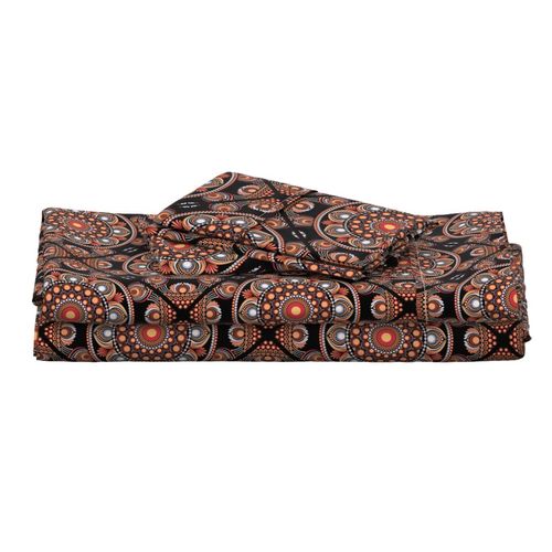 Medium Safari Sunset Bohemian Star Fall Diamond Tile Mandala