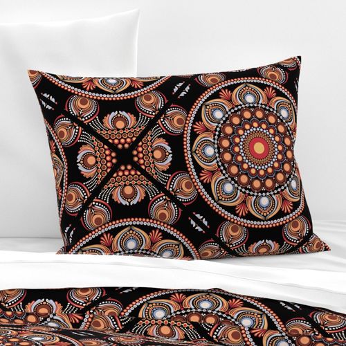 Large Safari Sunset Bohemian Star Fall Diamond Tile Mandala