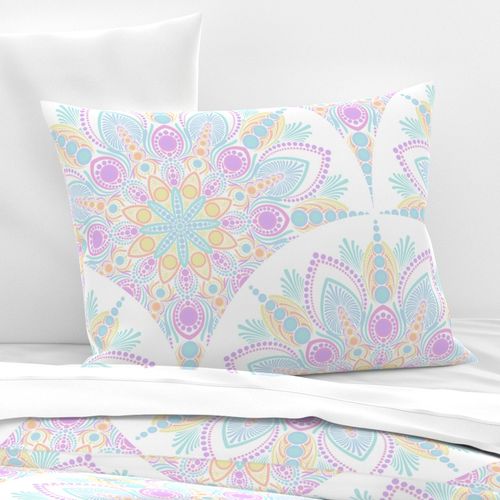 Large Pastel Rainbow Ice Cream Sundae Art Deco Mandala