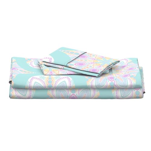 Large Pastel Rainbow Ice Cream Sundae Retro Ogee Mandala