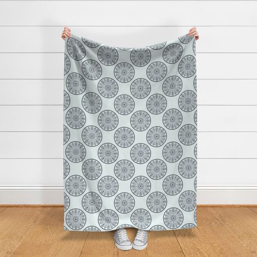 Medium Floral Harmony Silver Smoke Polka Dot Mandala