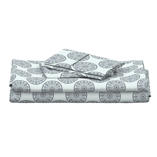 Small Floral Harmony Silver Smoke Polka Dot Mandala