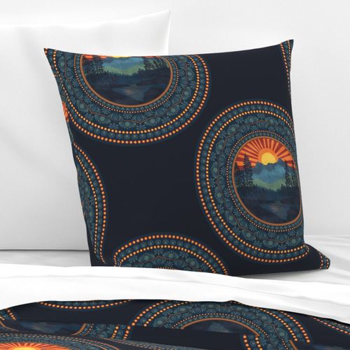 Large Vintage Wilderness Polka Dot Mandala