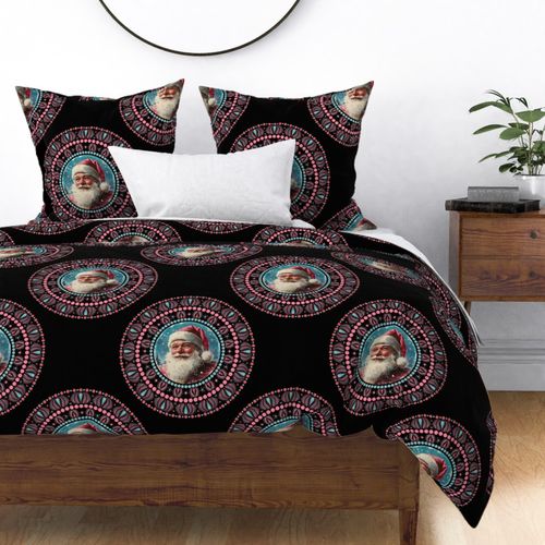 Large Retro Santa Polka Dot Mandala